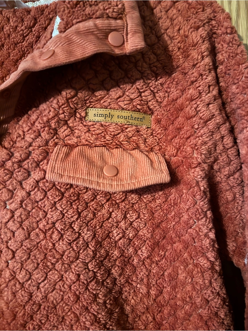 Simply Southern Plush Sherpa Jacket - Terracotta